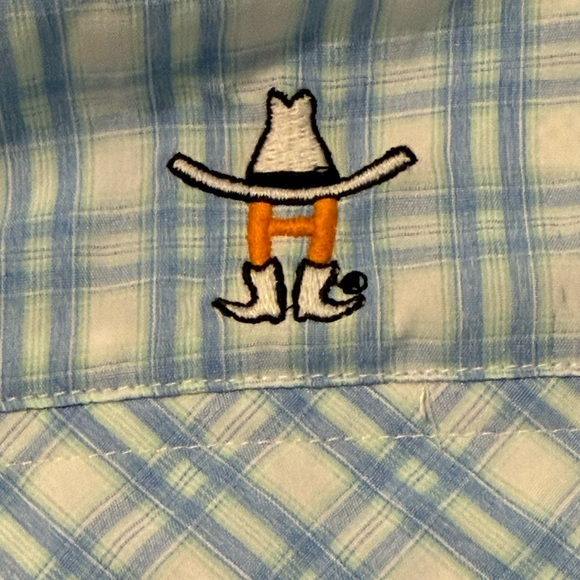 Houston Livestock Show & Rodeo Magellan Blue Plaid Pearl Snap Shirt Size Small - Picture 6 of 16